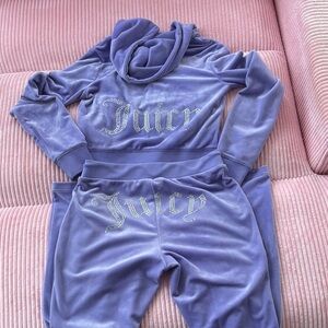 Juicy Couture Lavender Velour Big Bling Tracksuit